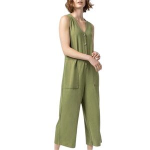 Sz Med LILLA P sleeveless jumpsuit in dill